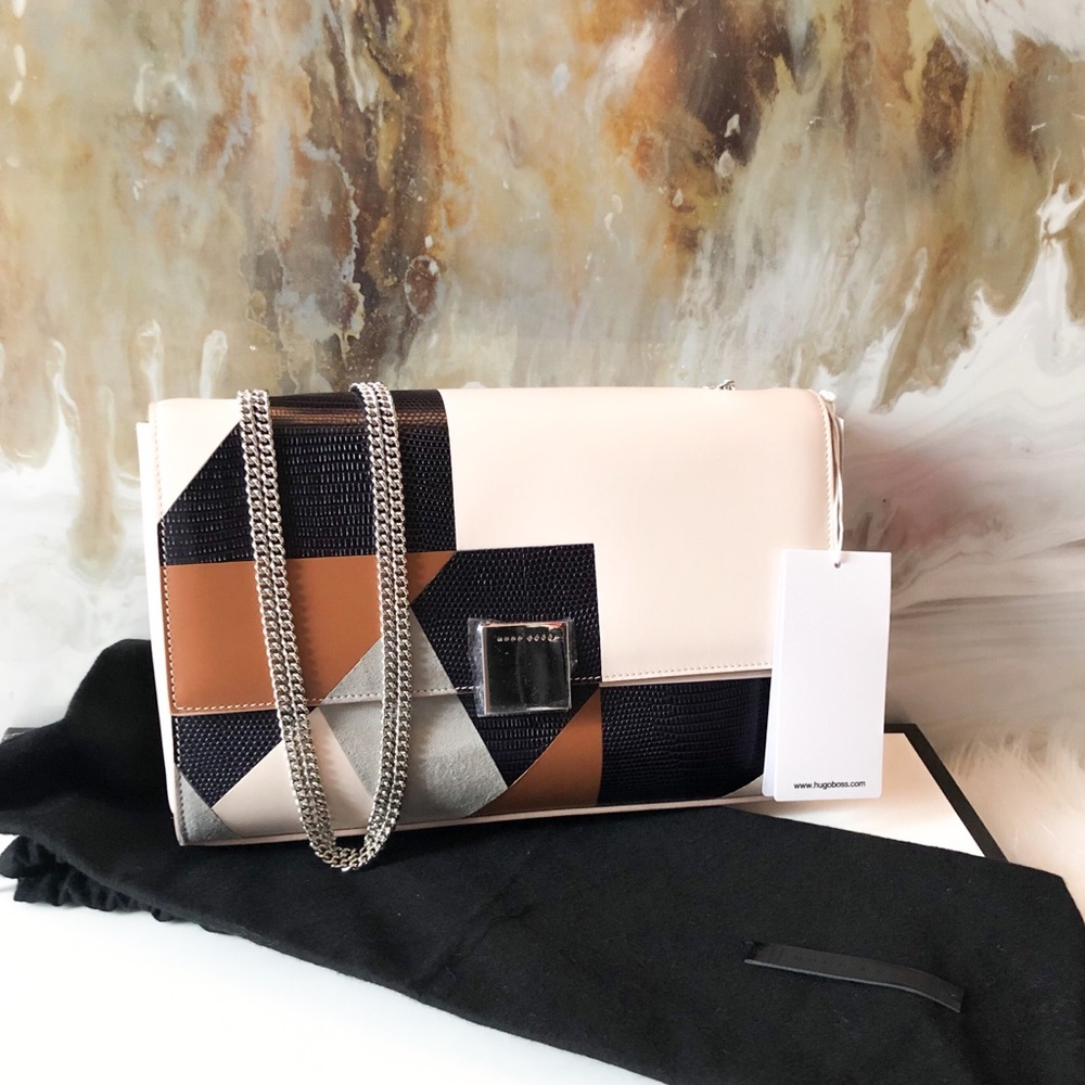 Hugo Boss Runway Munich Patchwork Chain Flap Bag - Picture 1 of 8